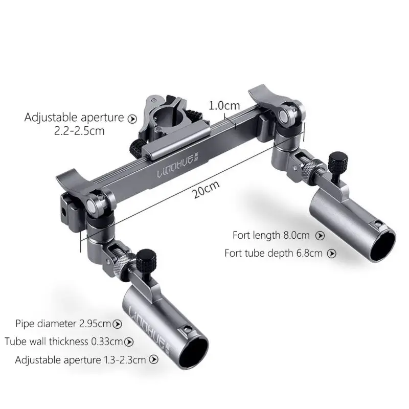 

Double Durable Fishing Chair Stand Umbrella Clamp Support Bracket Multifunctional Bait Tray Holder Accessories Adjustable Angle