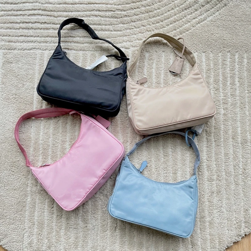

Designer nylon totes handbag hobos shoulder bag purse women fashion blue pink khaki black 2021 summer new