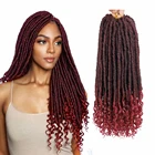 Синтетические плетеные волосы с эффектом омбре, богиня искусственные локоны в стиле Crochet, удлинители волос, мягкие локоны для темных волос