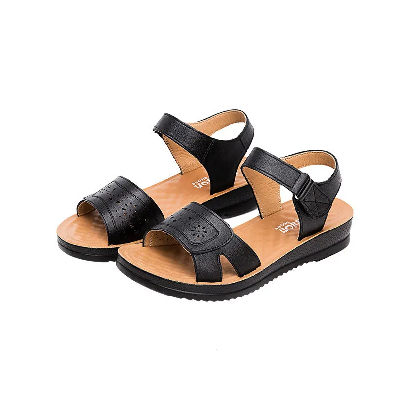 

women's sandals 2021 Summer PU leather sandals summer flat bottom student non-slip wild shoes Platform leisure beach shoes