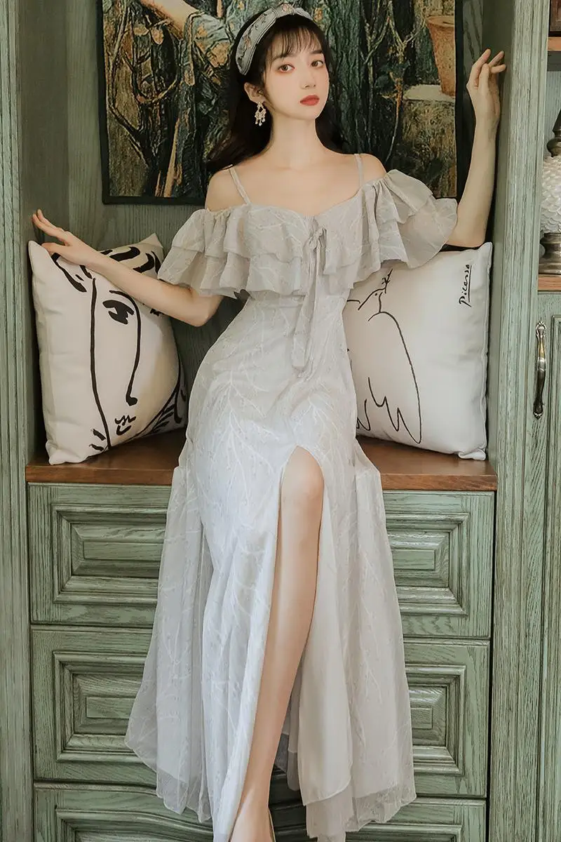 

Make sweet summer seaside holiday beach dress snow spins condole belt skirt falbala strapless dress