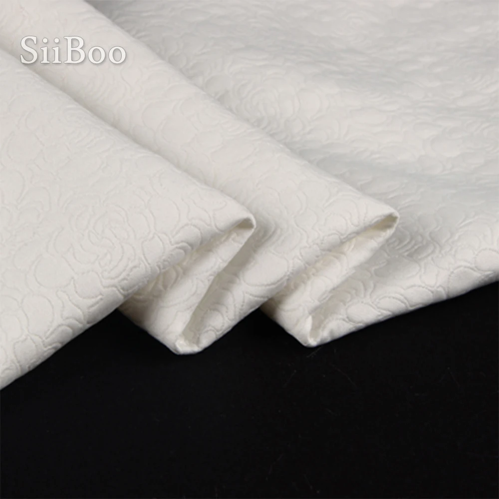 Американский стиль белый цветочный жаккард мягкая ткань для платья пальто