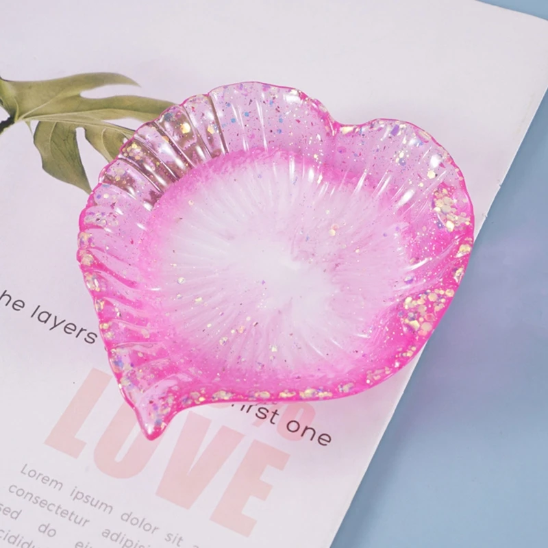 

DIY Crafts Crystal Epoxy Resin Mold Leaf Shape Plate Dish Casting Silicone Mould