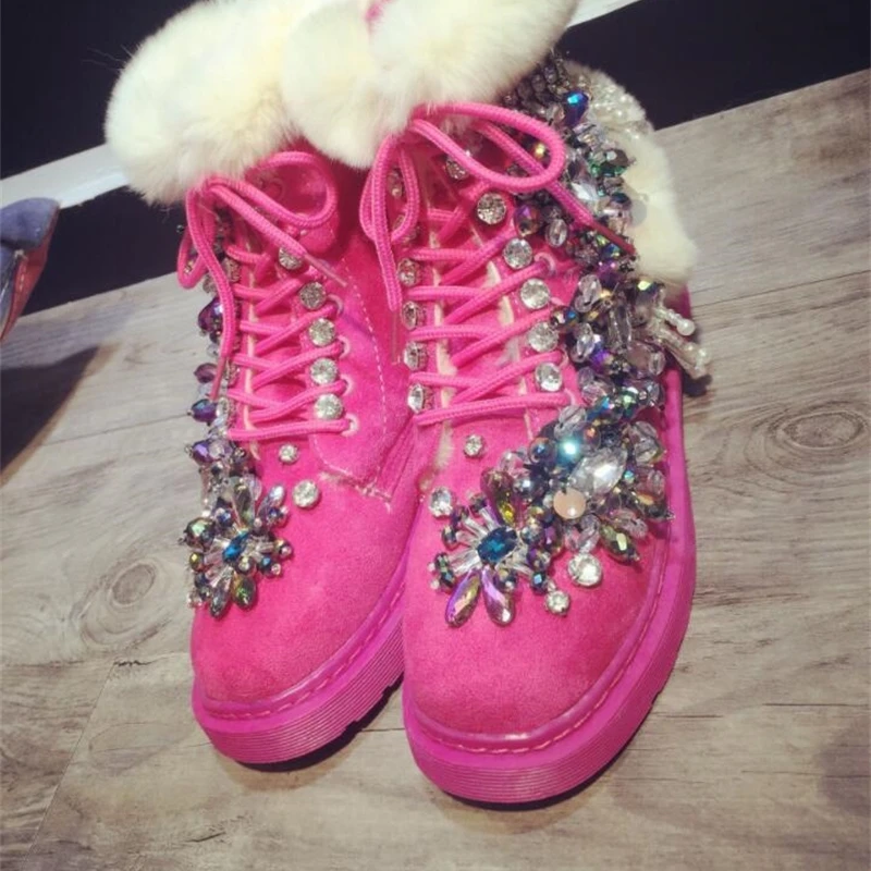 Европейская станция новые Стразы тяжелая работа бусины красные кроличьи Меховые