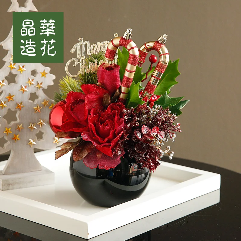 Изысканные украшения для рождества Рождественский комплект из стекла ЖК дисплея