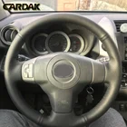 Чехол на руль CARDAK из черной искусственной кожи, прошитый вручную, для Toyota Yaris Vios RAV4 2006 2007 2008 2009