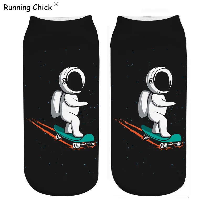 Бег цыпленок астронавты скутер фотопечать носки новинка Прямая