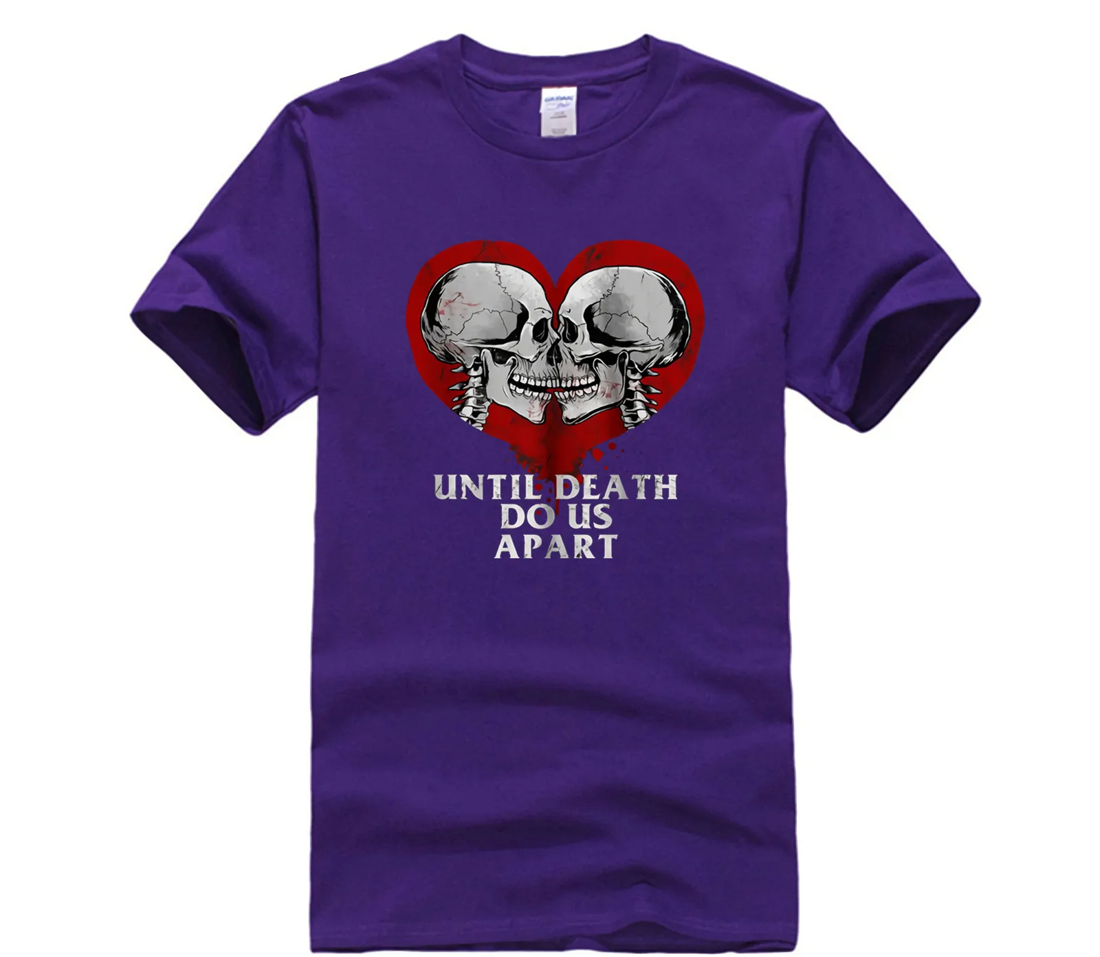 

Fashion Summer T shirt Heart Skeleton T Shirt Valentines Day Lovers Couple Skull Rock Metal Gift Wife Printed Tee Shirt