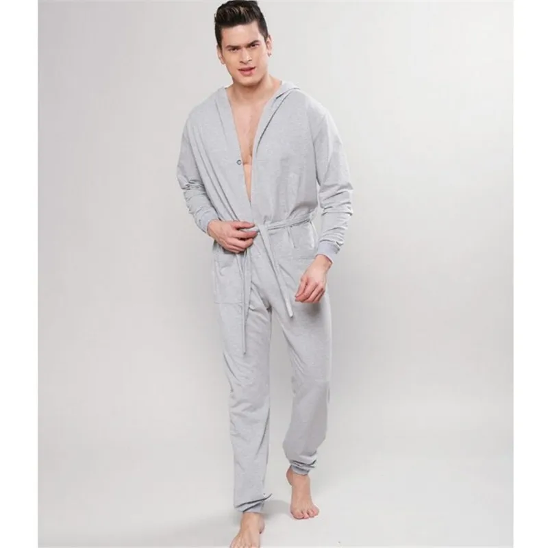 Комбинезон мужской с капюшоном пикантная мягкая удобная Пижама на одной