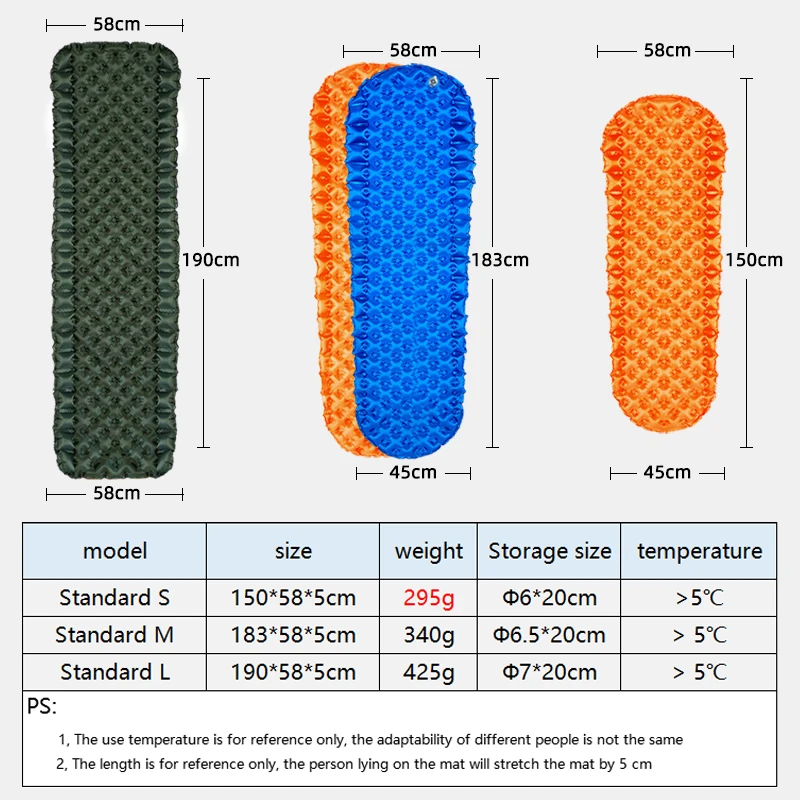 Туристический матовый коврик легкий надувной матрас в палатке походная и