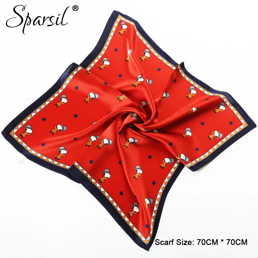 Шарф Sparsil Женский из сатина шелка квадратный многофункциональный универсальный