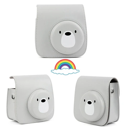 Lovely bear Fujifilm Instax Mini camera Bag ColorfuI мгновенный аксессуар для камеры из искусственной кожи чехол с плечевым ремнем для Instax Mini 9 Min8 8 - Цвет: Lovely bear
