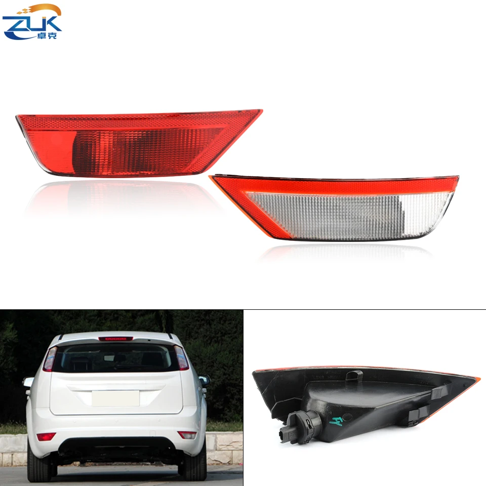 

ZUK Left Right Rear Bumper Fog Light Fog Lamp Reflector For Ford Focus Classic 2009 2010 2011 2012 2013 2014 2015 With Lamp Bulb