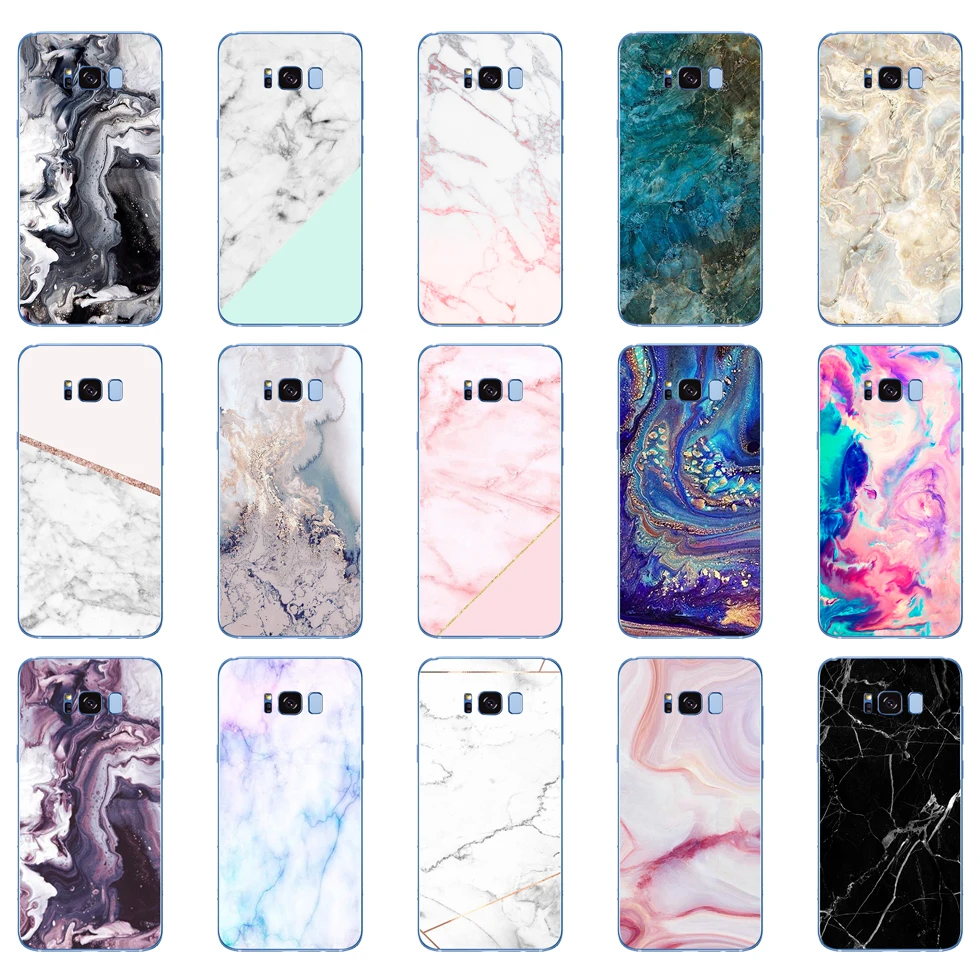 52DD красочный мраморный Мягкий силиконовый чехол для Samsung Galaxy S6 S7 edge S8 S9 S10 plus A70 A50