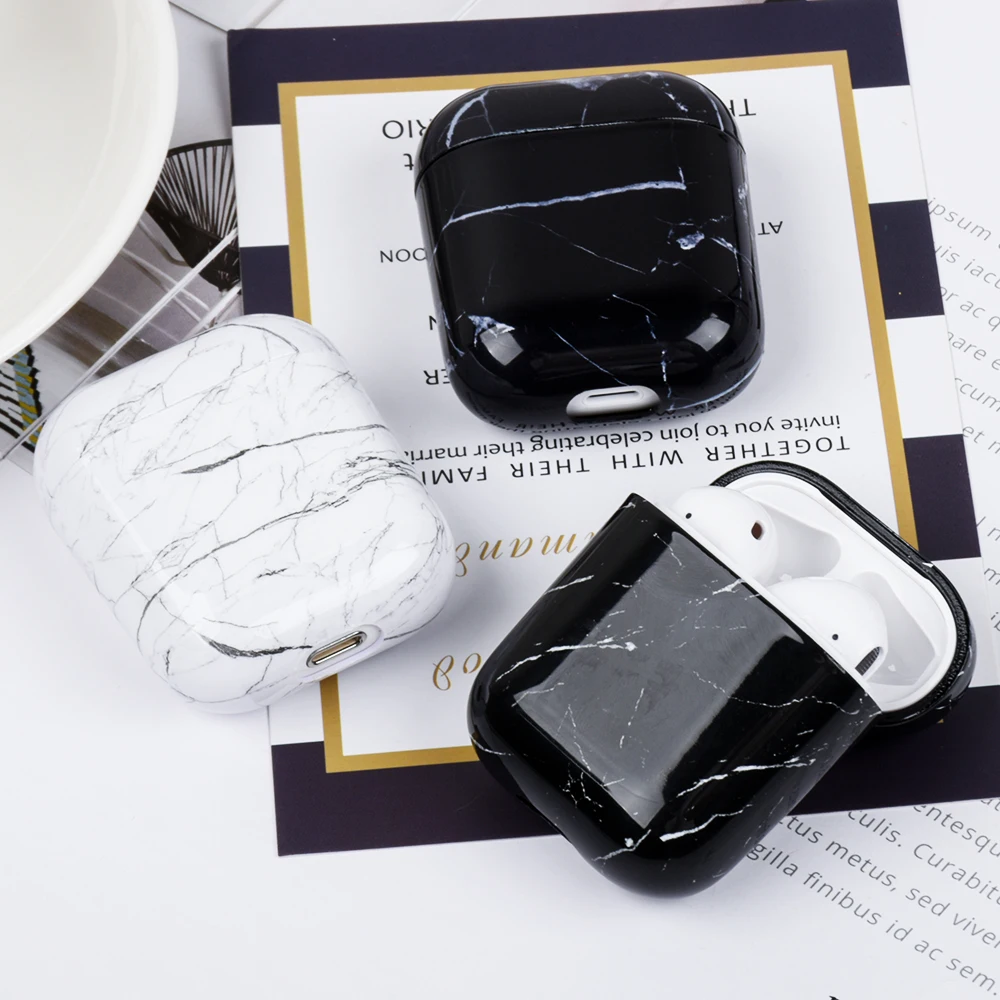 Роскошный чехол с мраморным рисунком, funda для гарнитура для Airpods, чехол для Apple Airpods Airpod, Жесткий Чехол для зарядки ПК