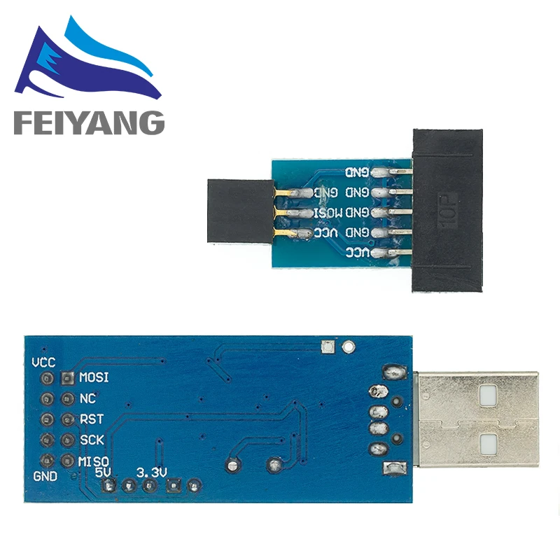 10 шт. 10Pin к 6 Pin плата адаптера + USBASP USBISP AVR программатор USB ATMEGA8 ATMEGA128 ATtiny/CAN/PWM модуль