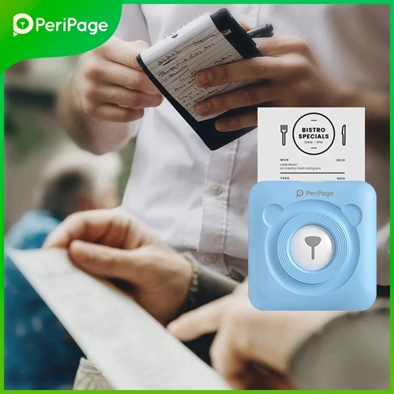 Портативный мини-принтер PeriPage A6 304 точек/дюйм высокое разрешение Bluetooth