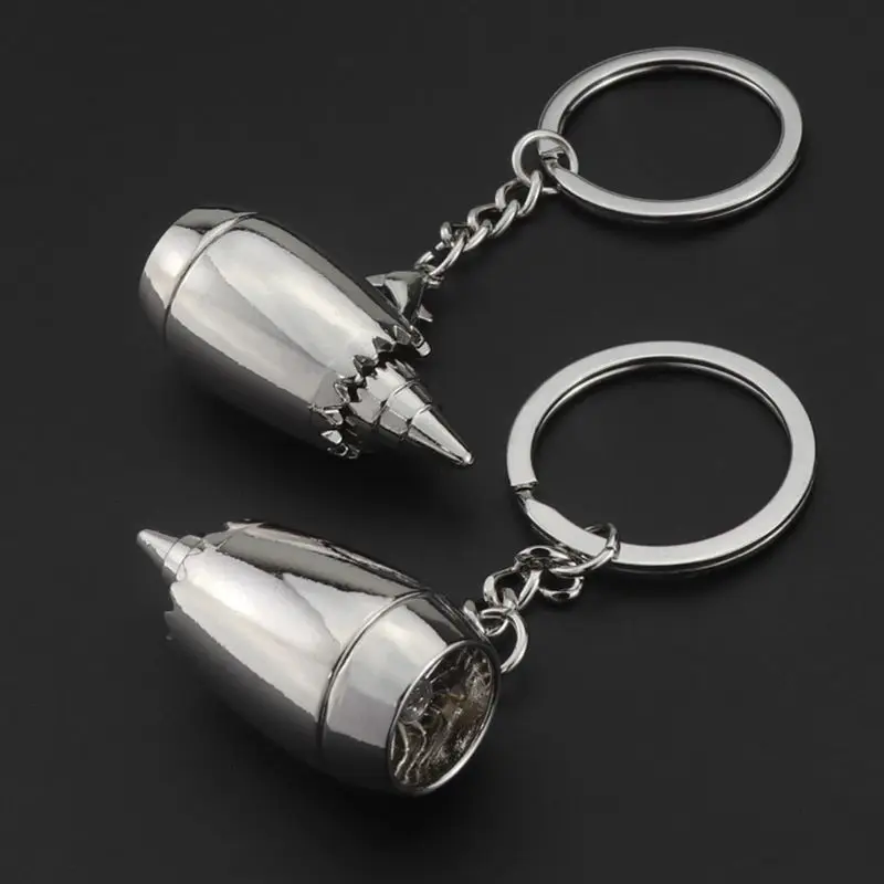 

New Creative Turbine Pendant Key Ring Fashion Keychain Storage Keys Portable Engine Jewelry Silver Decoration Men