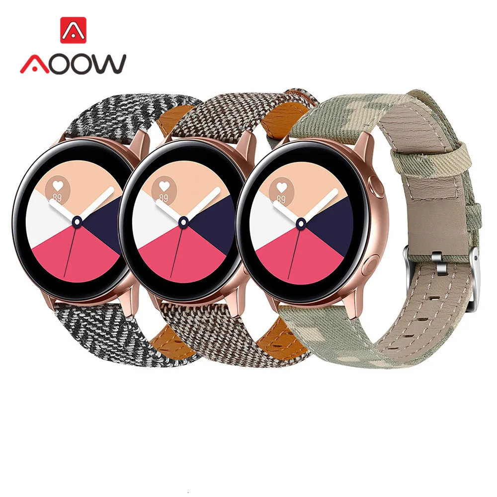 Нейлоновый ремешок из натуральной кожи для samsung Galaxy Watch Active 42 мм 46 мм gear S2 S3 Amazfit BIP браслет ремешок 20 мм 22 мм