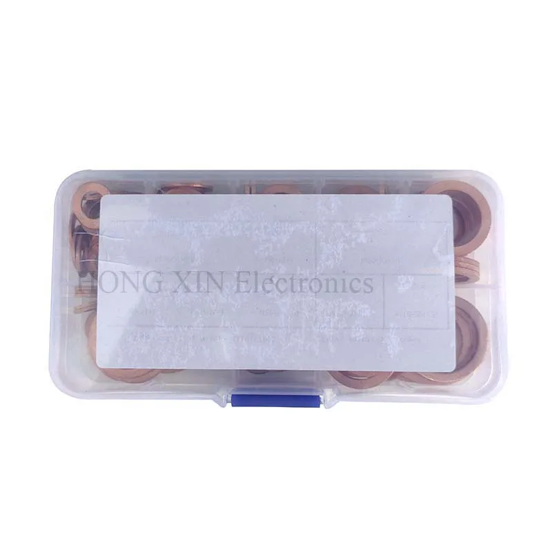 120 шт медные латунные прокладки ассортимент плоские шайбы уплотнительное кольцо