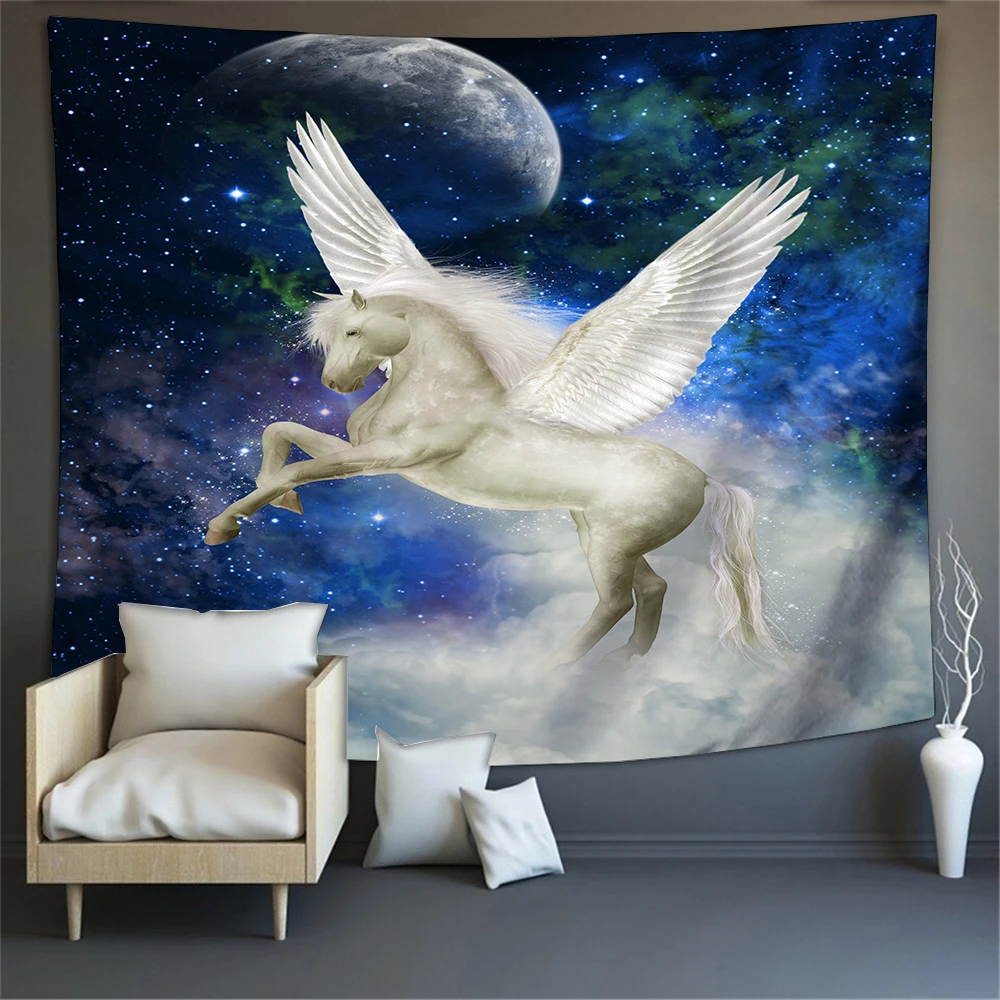 3D гобелен с цифровым принтом фантазия Единорог настенный художественный Пегас