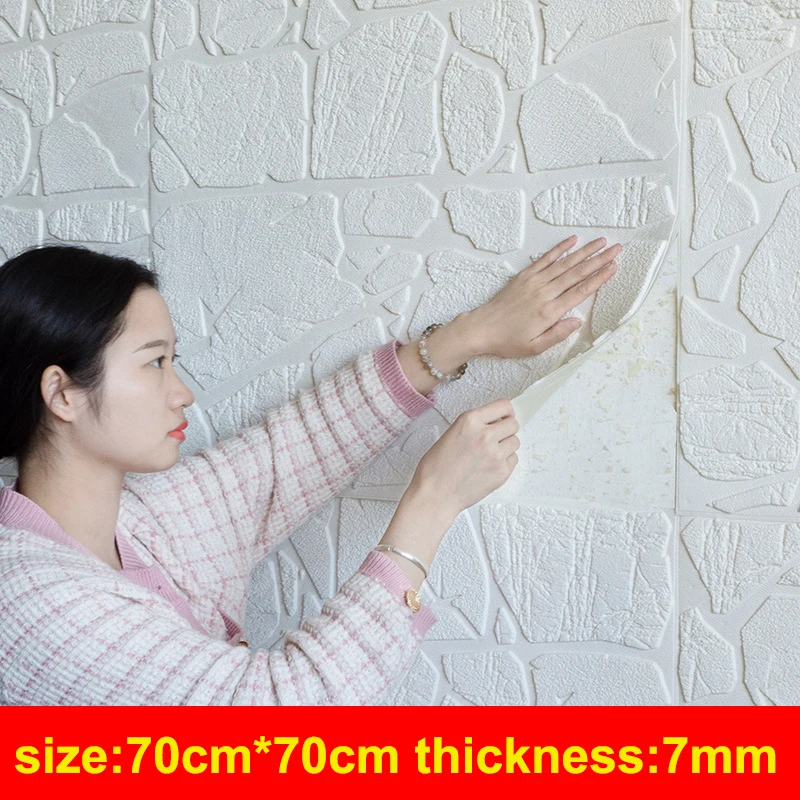 

Self-adhesive 3D Wall Stickers Decorative Bedroom Bedside Living Toom TV Background Wall Paper Waterproof Stone Wallpaper