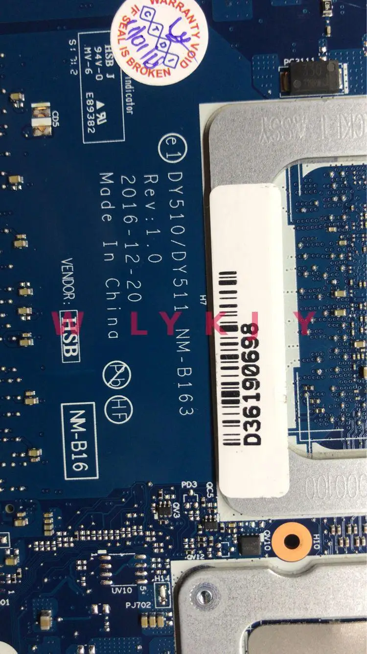 Для Lenovo Y720 15IKB R720 Материнская плата ноутбука DY510 / DY511 NM B163 с процессором i7 7700HQ GPU