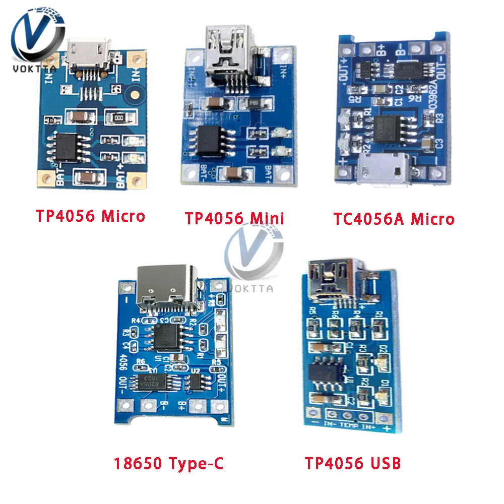 Тип C/Micro USB 5V 1A литий ионный аккумулятор 18650 TP4056 модуль зарядного устройства