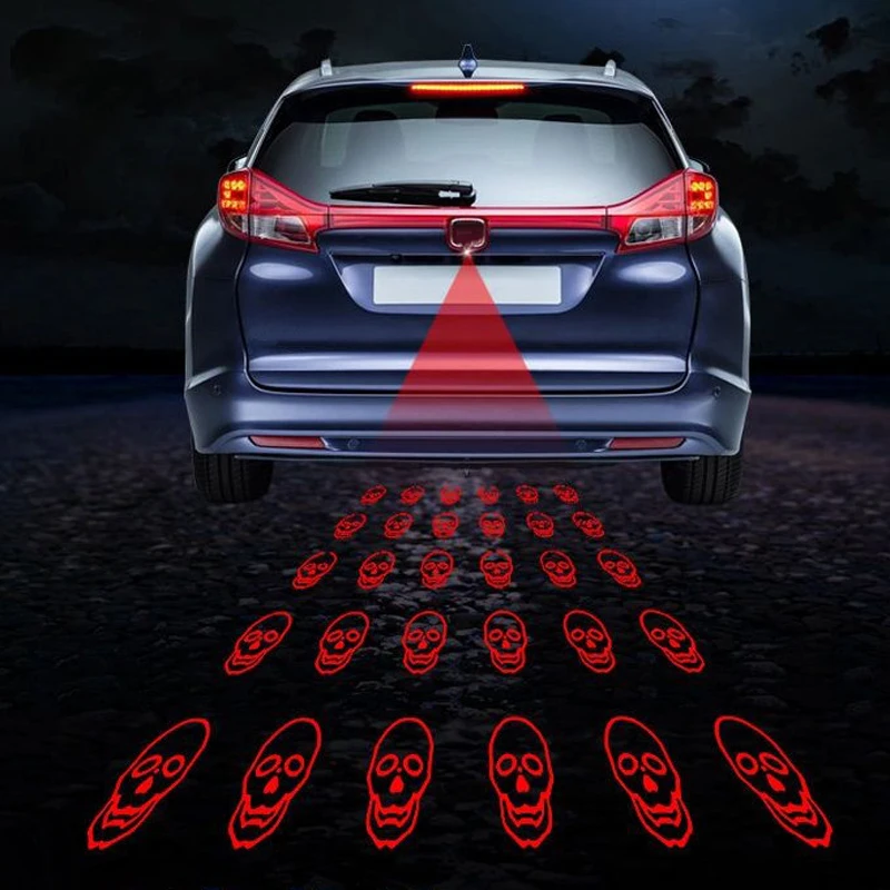 Автомобильная задняя проекционная лампа Car Tail Ghost Shadow Projector Light Auto LED Label Decoration Stop Fog Parking Reversing Welcome Laser Anti Collision Lamp on.