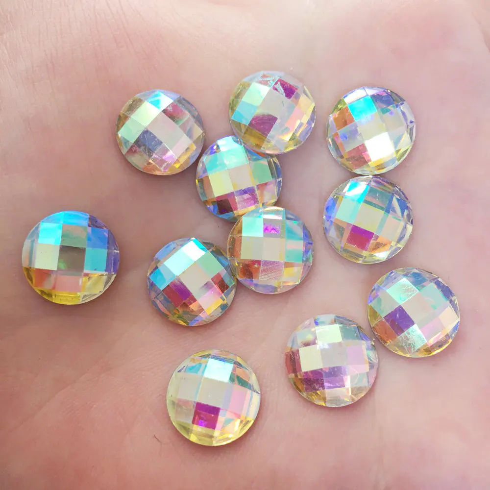 Белая блестящая резиновая Круглая Плоская задняя стразы разных размеров для