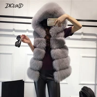 dicloud winter hooded faux fur coat women fashion sleeveless vest ladies korean cardigan jacket casual thick warm fur outwear