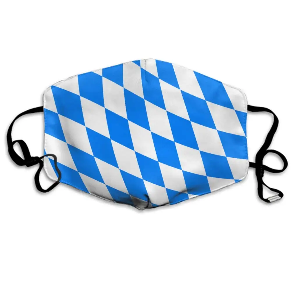 

Unisex Breathable Reusable Bavaria Flag Mouth Mask, Adjustable Earloop Anti Dust Pollution Half Face Mask for Running