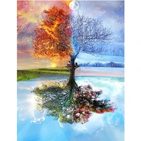 5d diamond painting reflection magic tree cross stit diy home decoration embroidery pattern embroidery handmade square paintings