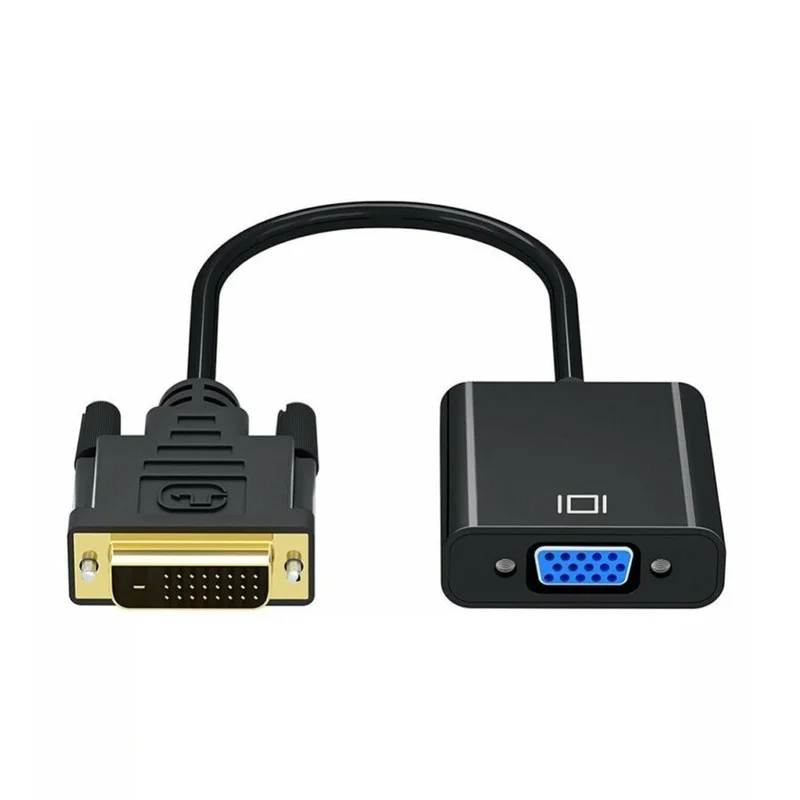 

DVI To VGA Converter Connector Cable DVI 24+1 25Pin Male To VGA Female Adapter Cord for TV PS3 PS4 PC Display 1080P