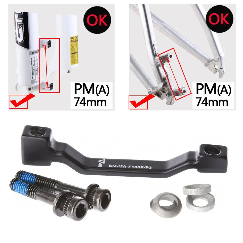 

Bike Bicycle Disc Brake Adapter SM-MA-F180P/P2 PM Caliper To PM Fork 180mm For Front Disc Brake Brake Caliper Post Mount