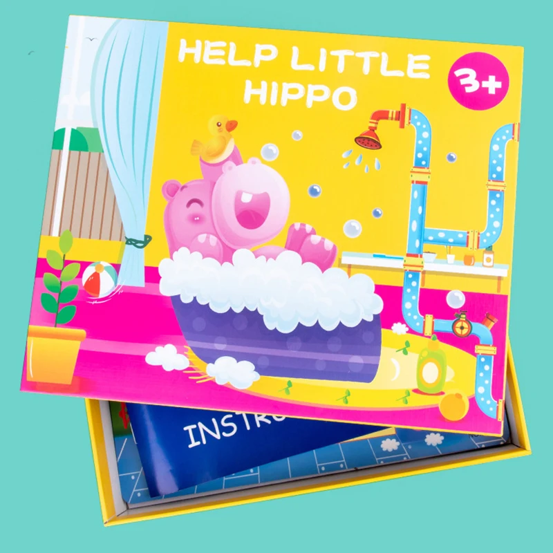 Деревянные пазлы для детей многофункциональные головоломки игрушки бегемота