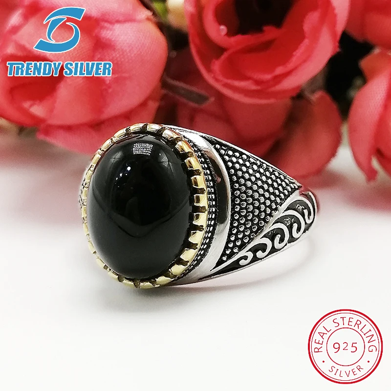 Ювелирные изделия из серебра 925 пробы мужские кольца аксессуары бирюзовый