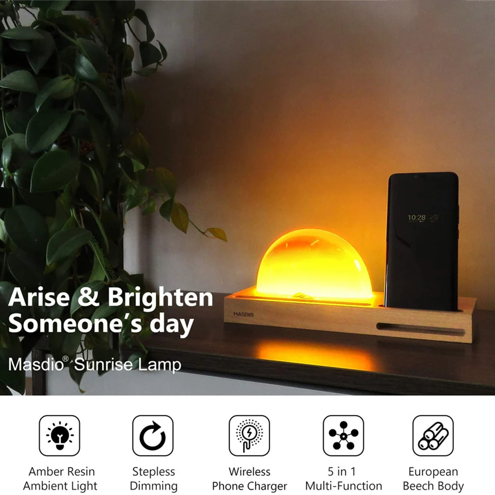 Янтарная лампа для окружающей среды беспроводное зарядное устройство