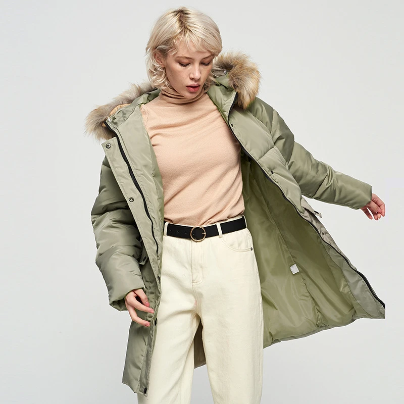 

Women Jackets Female Outerwear Casual Parka Hooded Winter Coat Streetwear Warm Cotton Clothes Fashion Snow Wear Fur Collar FL300