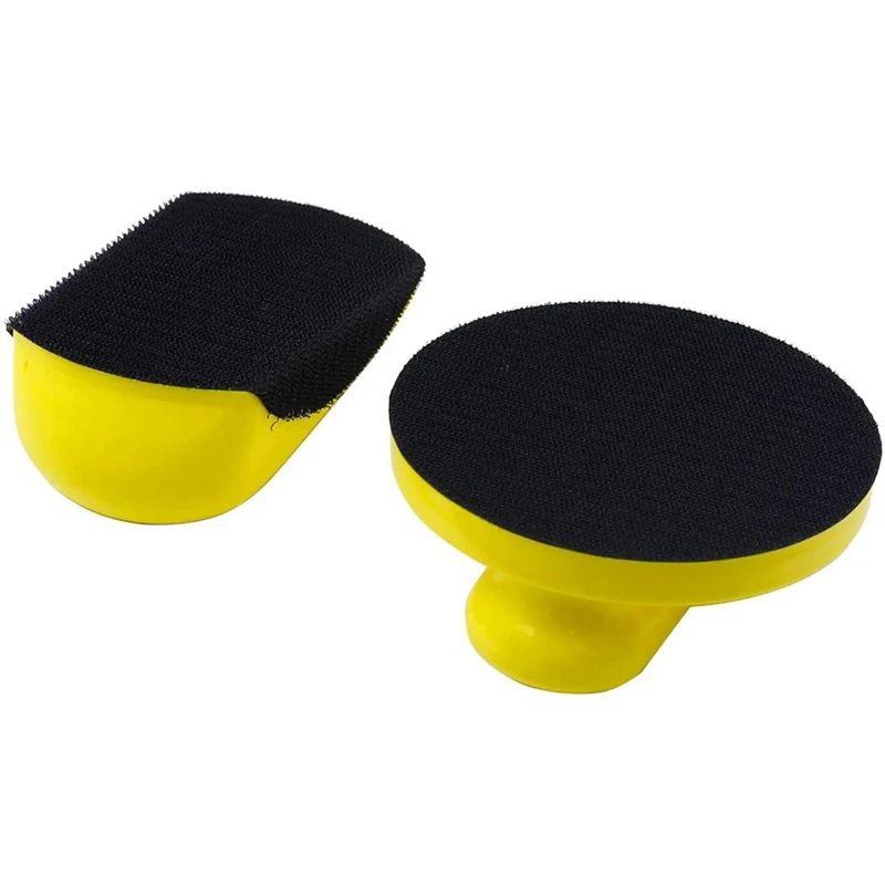 

2PCS 5 Inch Hand Sanding Blocks Round and Mouse-Shaped for 5 Inch Hook and Loop Discs for Wood Furniture Restoration