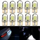 Лампочки для автомобильных фар, белые светодиодный ные лампы W5W COB Canbus, силиконовые лампы для номерного знака автомобиля, лампы для сигнала заднего хода, 10 шт.