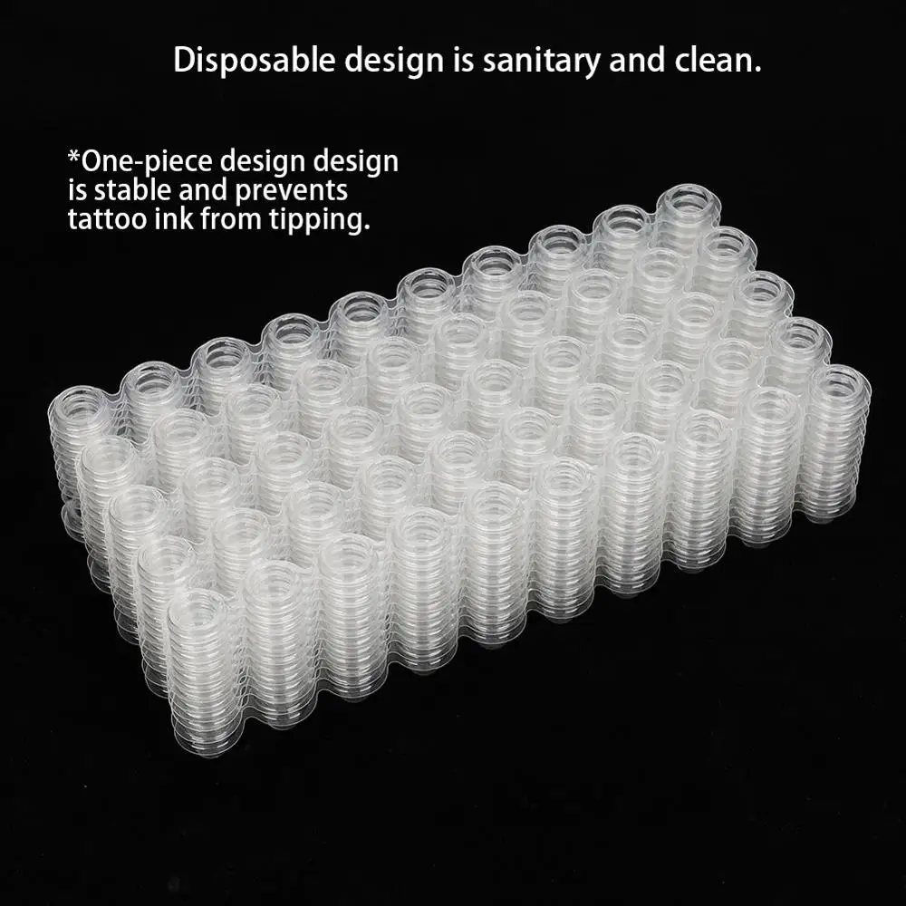 

New 600 /Pack Disposable Microblading Tattoo Ink Cup Container Permanent Makeup Pigment Transparent Siamese Cup Tattoo Accessory