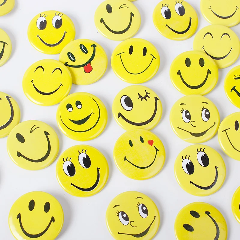 20p kawaii круглые smiley face Micro chapter pin значки для рюкзака одежда платье Шарф Брошь металлические шпильки для бейджей diy рукоделие брошь