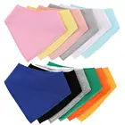 Детская бандана слюнявчик из 100% органического хлопка для мальчиков и девочек, однотонные яркие Слюнявчики для новорожденных, Детская отрыжка