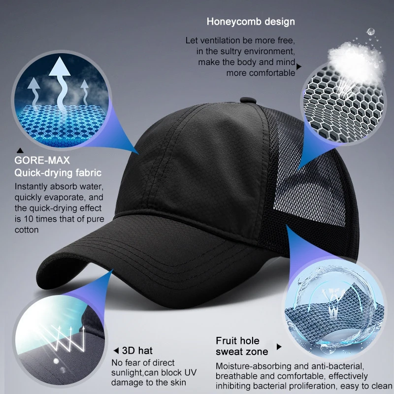 

Unisex Lightweight Baseball Cap Casual Plain Mesh Caps Hats Women Men Streetwear Breathable Hat Fashion Hip Hop