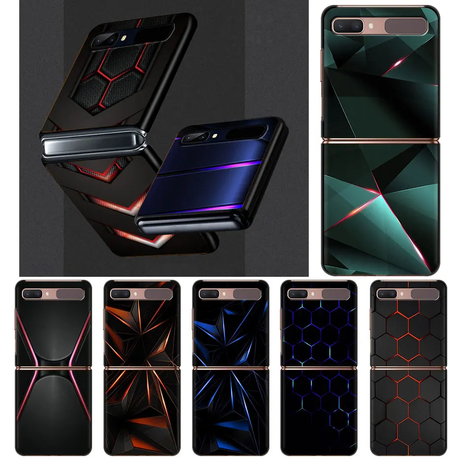 

Black Light Dark Figures Case For Samsung Galaxy Z Flip 5G Hard PC Phone Coque Z Flip 3 Split Folding Black Plastic Casing Cover