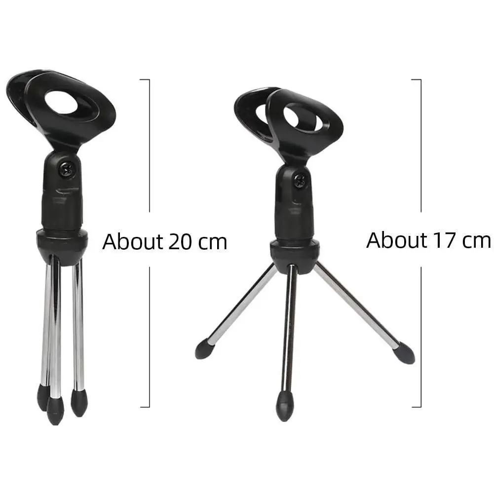 

Microphone Stand Desktop Tripod Mini Portable Table Stand Adjustable Mic Clip Stand Bracket Mic Lightweight Bracket Holder O4P0