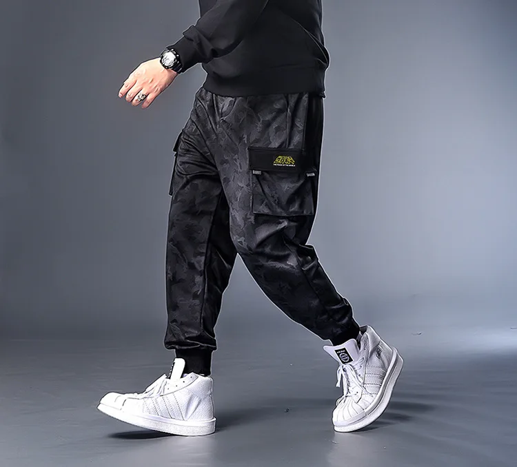 Плюс 7XL XXXXL Мужские осенне-зимние камуфляжные повседневные спортивные штаны для бега мешковатые шаровары Штаны Слаксы брюки с поясом спортивные штаны