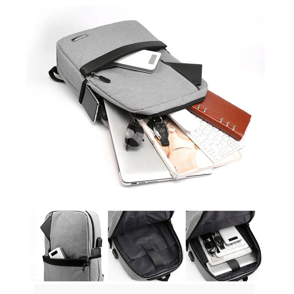 Мужской рюкзак умная сумка модная USB зарядка наушники отверстие большая емкость