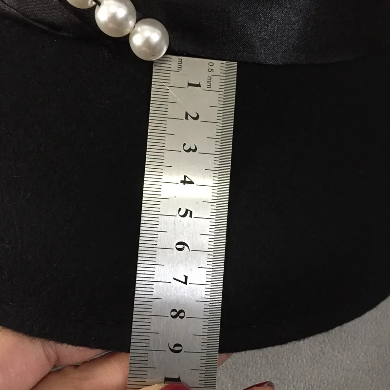 

202009-naonao-Hepburn style grace pearl ribbon lady bucket cap women fishermen hat